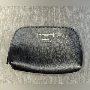 The White Company Black Zip Faux Pebbled Leather Cosmetic Bag British Airways
